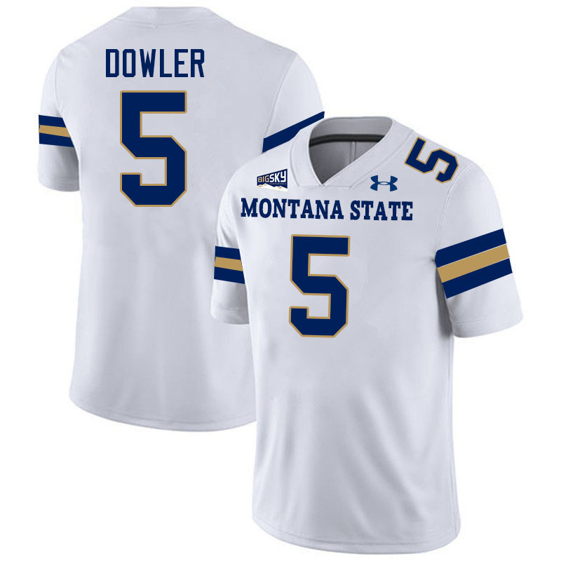 Montana State Bobcats #5 Caden Dowler College Football Jerseys,Uniforms Stitched-White